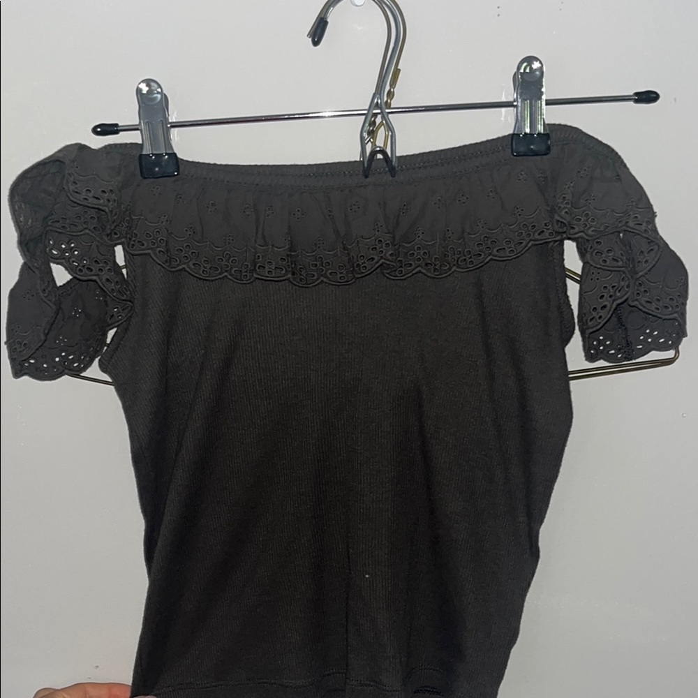 AE Lace Trim off shoulder top